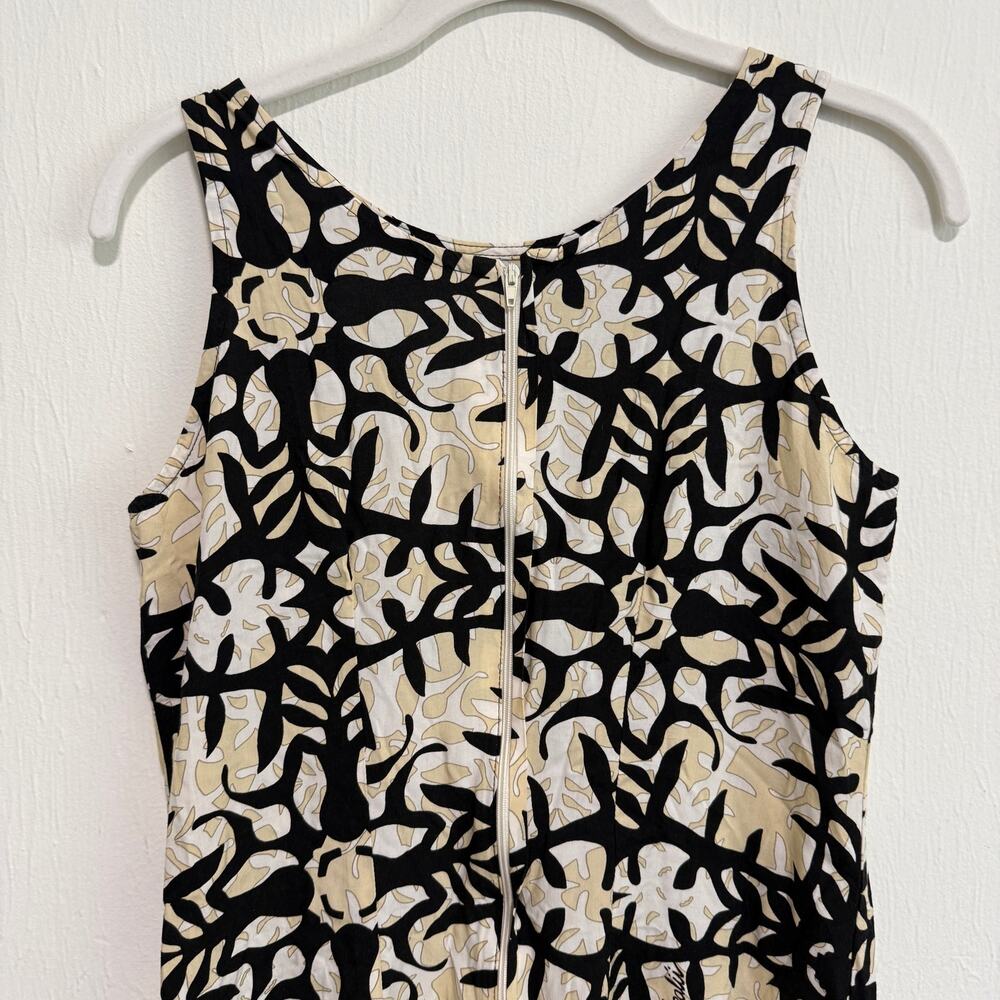 Vintage Manuhealii White Tag Womens Hawaiian Mini Dress Quilt Ruffle Hem Rayon - Picture 9 of 13
